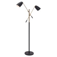 Homeroots Decor 47.2-Inch X 7.9-Inch X 70.9-Inch Matte Black & Brass Steel & Marble Floor Lamp