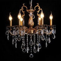 Meerosee Crystal Chandeliers Contemporary Chandelier 6 Lights Island Lighting Candle Pendant Ceiling Light Fixture For Dining Room Living Room Kitchen Bedroom Hallway Entry D22.1