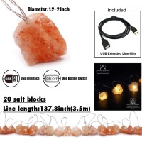 Mingri Himalayan Salt Lamp Salt Rock Night Light Usb Fairy Hanging String Lights For Bedroom Crystal Stones Natural Pink Salt La