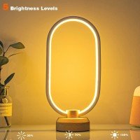 Lonrisway Modern Desk Lamp Led Wood Table Lamp, Bedroom Bedside Night Light, Dimmable Led Lighting, Creative Home Decor, Unique House Warmging Gift