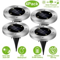 4Pcs Solar Ground Light Waterproof Buried Light In-Ground Path Deck Lawn Patio Light 4Led