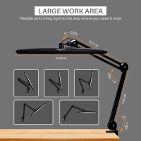 Bemelux Task Lamp With Clamp Bright 117Pcs Leds Metal Swing Arm 24W 2200 Lumen Dimmable Led Desk Lamp For Architect Home Offic