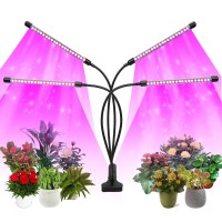 Felibeaco Plant Grow Light Indoor,4 Head Led Growing Lamp For Indoor Plants, 80W Full Spectrum Plant Lights With Auto On/Off Timer, 10 Dimmable Brightness,360 Flexible Gooseneck, 3 Switch Modes