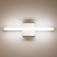 Combuh Led Bathroom Vanity Light Bar 16Inch 9W Ip44 Chrome Shining Over Mirror Lighting Fixture Indoor Wall Sconce Modern Bright White 4000K