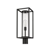 Z-Lite 1 Light Outdoor Post Mount Fixture 584Phmr-Bk, Black