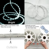 Surnie Led Rope Lights Outdoor Waterproof: 150Ft Led Rope Lighting Dimmable - 110V 6500K Daylight White String Light Tube Cuttable Connectable For Garden Patio Party Indoor Decoration, Not Flat Strip