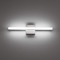 Combuh Modern Bathroom Light Fixtures Over Mirror 16 Inch Ip44 9W Chrome Bathroom Vanity Light Bar For Bathroom Wall Sconce Coolwhite 6000K