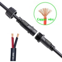 Qofowin 2 Wire Waterproof Connector 2Pin Male Female Plug Led Connector With 16Awg Ip68 20Cm Extension Cable For Car Boat Truc