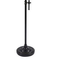 Contemporary Drum Shade Metal Frame Floor Lamp, Black And Light Gray