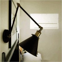 Warehouse Of Tiffany Ld5057 Payne Matte Black & Antique Brass 1-Light Metal Cone Shade Wall Sconce, Black, 7 X 18 X 12