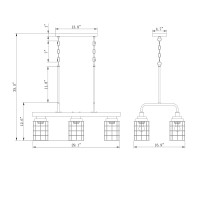 Warehouse Of Tiffany Hm219/6Wgb Kite Matte Black & Imitation Wood Grain 6-Light Caged Chandelier