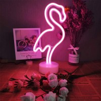 2 Packs Decoration Neon Signs Light Pink Flamingo And Green Palm Tree Neon Wall Decor Lights Usb/Battery Powered Neon Lights For Bedroom Girls Kids Birthday Party Christmas (Flamingo&Palm Tree)