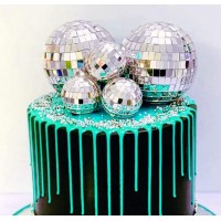 Jevenis Disco Ball Cake Decoration 70'S Disco Cake Decoration Disco Ball Toppers Saturday Night Fever Party Supplies Disco Ball Dance Birthday Party Supplies