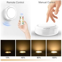 Holkpoilot Puck Lights With Remote Control, Under Cabinet Lighting Battery Operated, Under Counter Cabinet Puck Lighting, Ceiling Lights, Kitchen Cabinet Lights Stick On Lights White (6Pack)