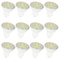 Jenyolon Mr11 Led Bulb 12V Dc/Ac 2.5W, Gu4 Led Light Bulbs 12V, 2 Pin Led Light Bulbs For Landscape Lights, 300 Lumens Warm White 3000K, Non Dimmable, 20-25W Halogen Bulb Equivalent, Pvc, 12 Pack