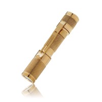 Drop Aaa Brass Flashlight - Edc Mini Pocket Led Torch, Ipx-8 Waterproof, 3 Modes, 1.5 Oz, 110 Lumens (Cree Xp-G2 R5 Led)