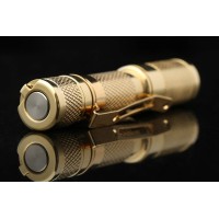 Drop Aaa Brass Flashlight - Edc Mini Pocket Led Torch, Ipx-8 Waterproof, 3 Modes, 1.5 Oz, 110 Lumens (Cree Xp-G2 R5 Led)