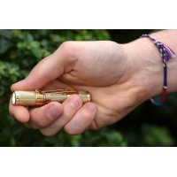 Drop Aaa Brass Flashlight - Edc Mini Pocket Led Torch, Ipx-8 Waterproof, 3 Modes, 1.5 Oz, 110 Lumens (Cree Xp-G2 R5 Led)