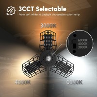 Freelicht 2-Pack Led Garage Light, 60W Led Shop Light With 3 Adjustable Panels, 6000Lm Deformable Garage Lights Ceiling Led, 6500K Ultra Bright Triple Led Light For Garage Attic Basement, E26/E27