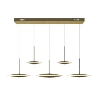 Led Island/Pool Table Chandelier With Brass Finish