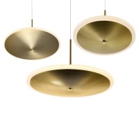 Led Island/Pool Table Chandelier With Brass Finish