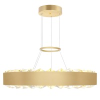 Led Chandelier With Brass Finish