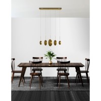 Led Island/Pool Table Chandelier With Brass Finish