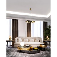 Led Chandelier With Brass Finish