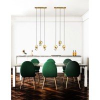 Led Island/Pool Table Chandelier With Brushed Brass Finish