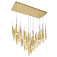 Led Multi Light Pendant With Satin Gold Finish