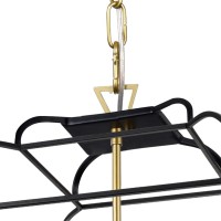 6 Light Chandelier With Satin Gold & Black Finish