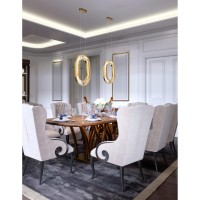 Led Chandelier With Brass Finish