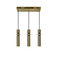 Led Island/Pool Table Chandelier With Brass Finish