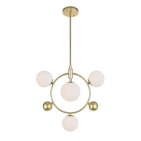 4 Light Pendant With Medallion Gold Finish