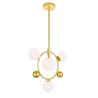 4 Light Pendant With Medallion Gold Finish