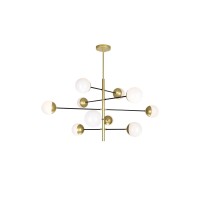 10 Light Chandelier With Medallion Gold Finish