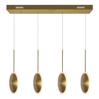 Led Island/Pool Table Chandelier With Brass Finish