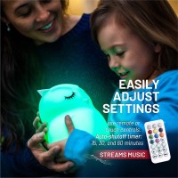 Soothe your children and lull them to sleep with an adorable LumiPet Each friendly bedside nightlight has the option of shining with nine different soft colors including red light for optimum sleep The included remote control lets you or your child cycle 