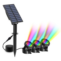 Tsun Solar Pond Lights 3 In 1 Rgb Color Changing Underwater Pond Lights Outdoor Waterproof Led Landscape Spotlights For Fish