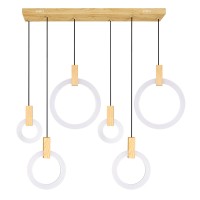 Led Island/Pool Table Chandelier With White Oak Finish