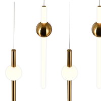 Led Island/Pool Table Chandelier With Brass Finish