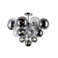 10 Light Flush Mount With Chrome Finish