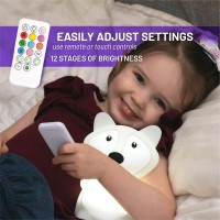 Soothe your children and lull them to sleep with an adorable LumiPet Each friendly bedside nightlight has the option of shining with nine different soft colors including red light for optimum sleep The included remote control lets you or your child choose