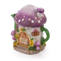 Vp Home Mushroom Teapot Solar Light For Home And Outdoor Decor, Mushroom Solar Powered Flickering Led Garden Light, Solar Powered Teapot Backyard Party Decoration Light, Fairy Garden House