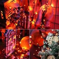 Brizled Orange Halloween Lights 33Ft 100 Led 5Mm Wide Angle Orange Halloween String Lights 120V Ul Certified Connectable Orang