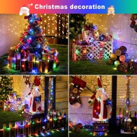 Jmexsuss 2 Pack Solar Christmas Lights Total 400 Led Solar Christmas Tree Lights Outdoor Waterproof 8 Modes Multicolor Solar F