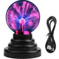 Mornajina Plasma Ball Light 3 Inch, Usb Magic Touch Sensitive Thunder Lightning Lamp For Parties, Decorations, Bedroom, Gifts