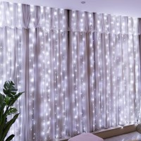 Hxweiye 300Led Fairy Curtain Light (Upgrade Two Kinds Of Light Clips) With Remote 8 Modes Times,9.8X9.8Ft White Usb Plug-In Christmas Hanging String Light For Bedroom, Parties, Walls, Windows