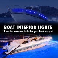 Obcursco Blue Pontoon Led Boat Lights, Waterproof Boat Light For Night Fishing, Boat Interior Lights, Marine Deck Light, Courtesy Lights For Fishing Boat, Yacht, Bass Boat And Jet Ski