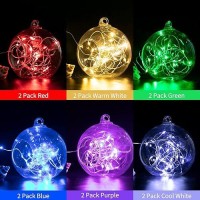 12 Pack Fairy Lights Battery Operated 7Ft 20 Led Firefly String Lights With Flexible Silver Wire For Wedding Centerpieces Mas